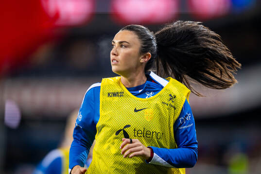 Ingrid Syrstad Engen of Norway warms up