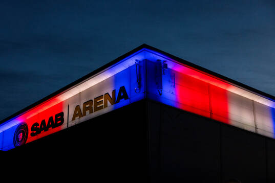 Exteriör vy av Saab Arena