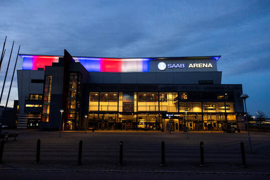 Exteriör vy av Saab Arena