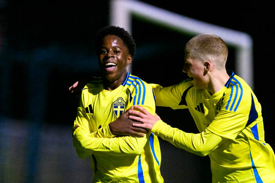 Eddy Kejang of Sweden celebrates the 2-0 goal