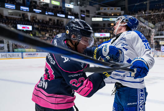 HV71s Andre Petersson och Leksands Anton Johansson
