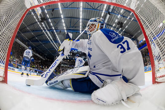 Leksands målvakt Jakob Hellsten deppar