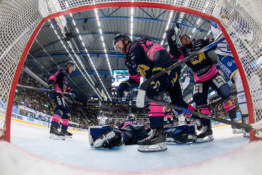 HV71s målvakt Frederik Dichow och Sean Day deppar