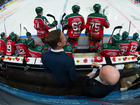 Frölundas tränare Roger Rönnberg och assisterande