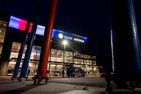 Exteriör vy av Saab Arena