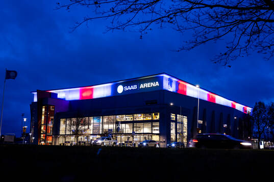 Exteriör vy av Saab Arena