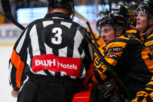 Domare Linus Öhlund och Skellefteås Jonathan Pudas