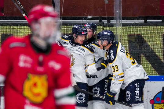 Södertäljes Miikka Pitkänen jublar