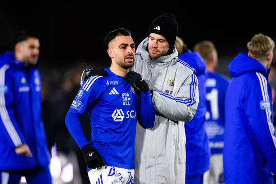 GIF Sundsvalls Marc Manchon och fysioterapeut Martin Stolpe