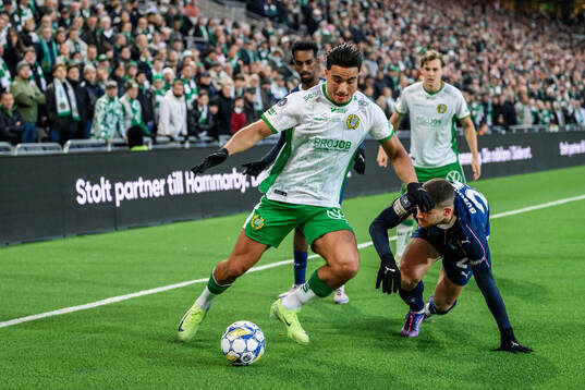 Hammarbys Jusef Erabi och Malmö FFs Gabriel Busanello