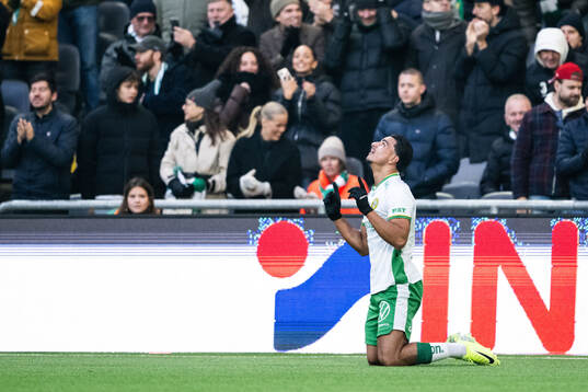 Hammarbys Jusef Erabi jublar