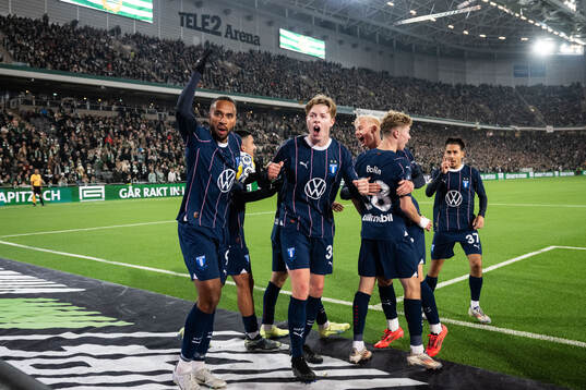 Malmö FFs Isaac Kiese Thelin, Nils Zätterström och Hugo