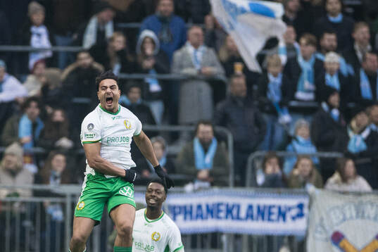 Hammarbys Jusef Erabi jublar