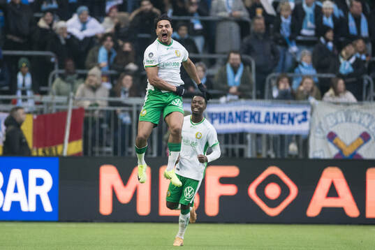Hammarbys Jusef Erabi jublar