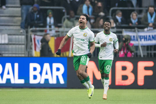 Hammarbys Jusef Erabi jublar