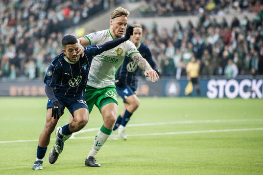 Malmö FFs Zakaria Loukili och Hammarbys Victor Eriksson
