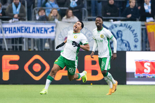 Hammarbys Jusef Erabi jublar