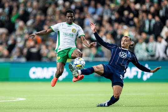 Hammarbys Bouzomana Toure och Malmö FFs Elison Makolli