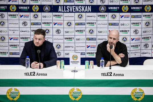 Hammarbys tränare Kim Hellberg ops Malmö FFs tränare