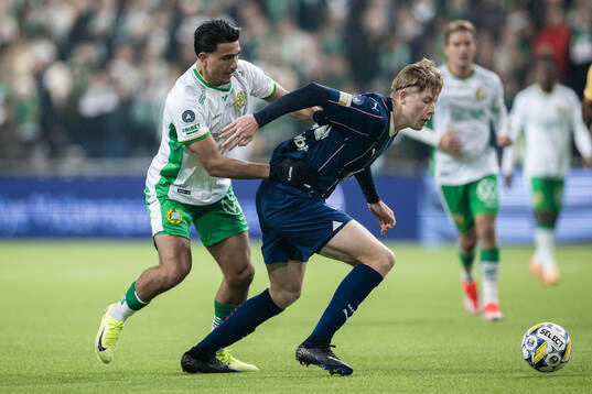 Hammarbys Jusef Erabi och Malmö FFs Nils Zätterström