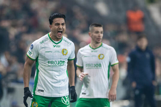 Hammarbys Jusef Erabi reagerar