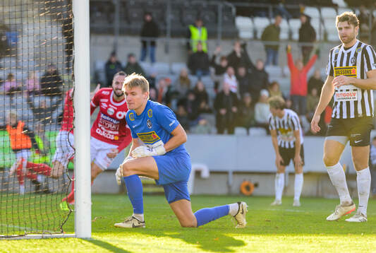 Landskronas målvakt Svante Hildeman deppar