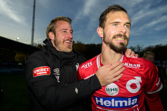 Degerfors tränare William Lundin och Sebastian Ohlsson