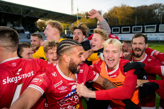 Degerfors spelare jublar