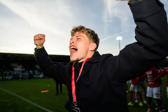 Degerfors Gustav Lindgren jublar