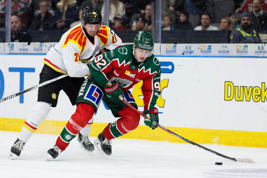Brynäs Johannes Kinnvall och Frölundas Filip Cederqvist