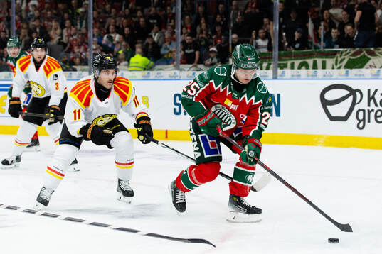 Brynäs Jordan Schroeder och Frölundas Arttu Ruotsalainen