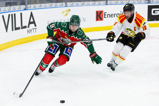 Frölundas Linus Weissbach och Brynäs Johan Larsson