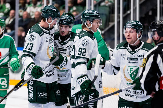Färjestads Joakim Nygård, Lucas Forsell och Oskar Steen
