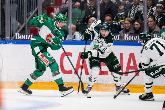 Rögles Gregor Biber och Färjestads Joakim Nygård