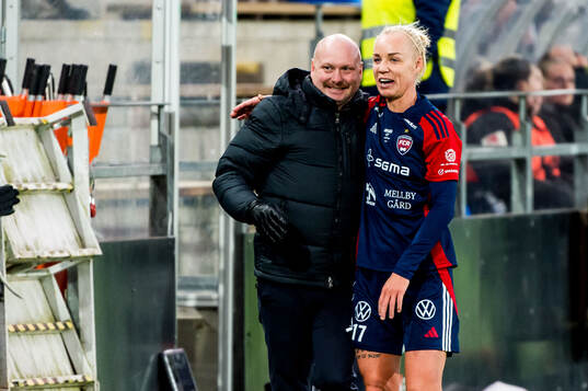 Rosengårds tränare Joel Kjetselberg och Caroline Seger