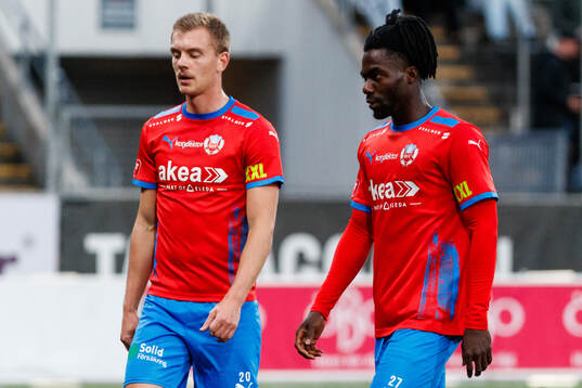 Helsingborgs Dennis Olsson och Benjamin Acquah
