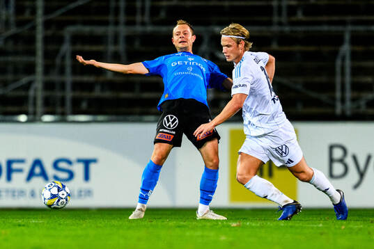 Halmstads Joel Allansson och Djurgårdens Tobias Gulliksen