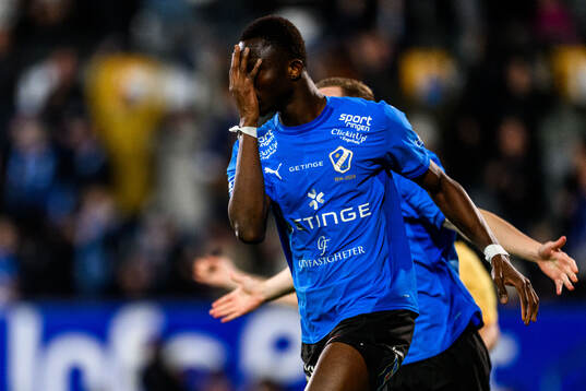 Halmstads Yannick Agnero jublar