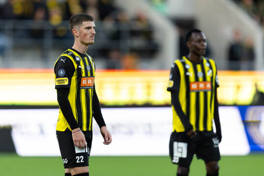 Häckens Nikola Zecevic deppar i slutet av fotbollsmatchen