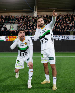 GAIS William Milovanovic och Edvin Becirovic jublar