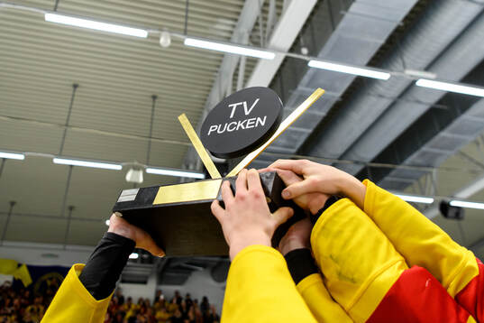 Smålands spelare lyfter pokalen