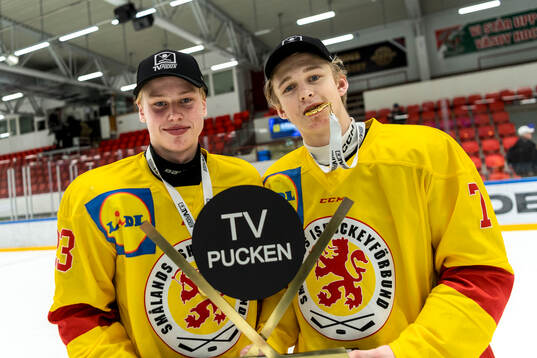 Smålands Alexander Thunblom och Sigge Stoltz jublar