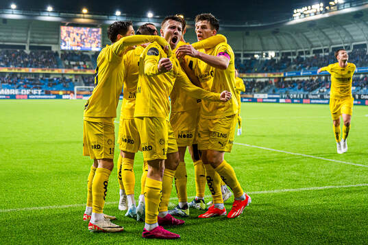 Fredrik André Bjørkan of Bodø/Glimt celebrates