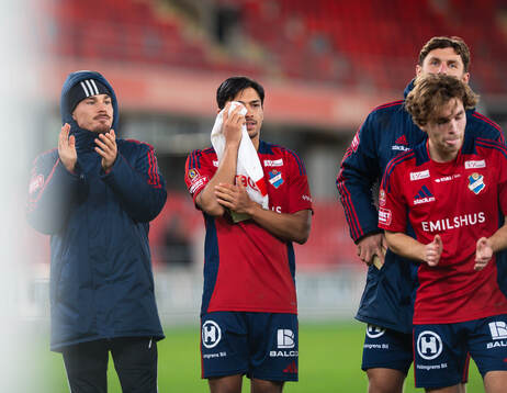 Östers IFs Lukas Bergquist med ett skadat öga