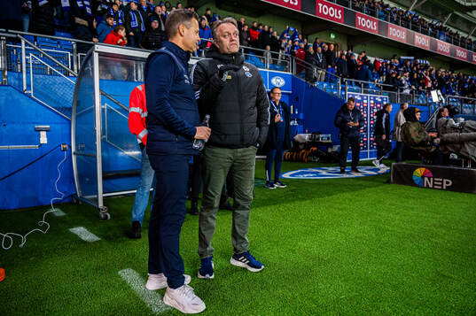 Erling Moe, head coach of Molde, and Kjetil Knutsen, head