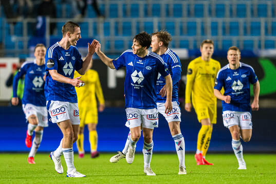 Emil Varhaugvik Breivik of Molde celebrates