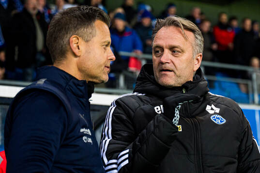 Erling Moe, head coach of Molde, and Kjetil Knutsen, head