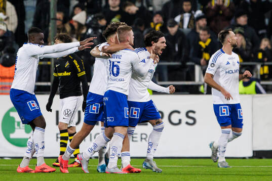 IFK Norrköpings David Moberg Karlsson jublar med