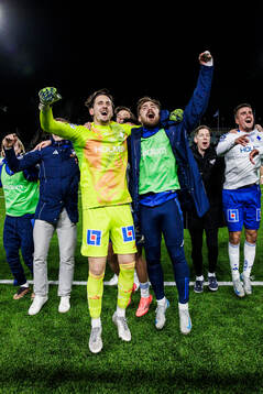 IFK Norrköpings målvakt David Mitov Nilsson och Tim Prica