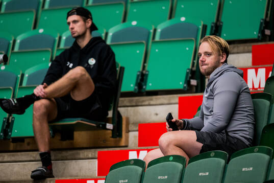 Rögles Daniel Zaar och sportchef Hampus Sjöström